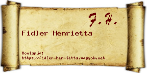 Fidler Henrietta névjegykártya