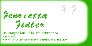 henrietta fidler business card